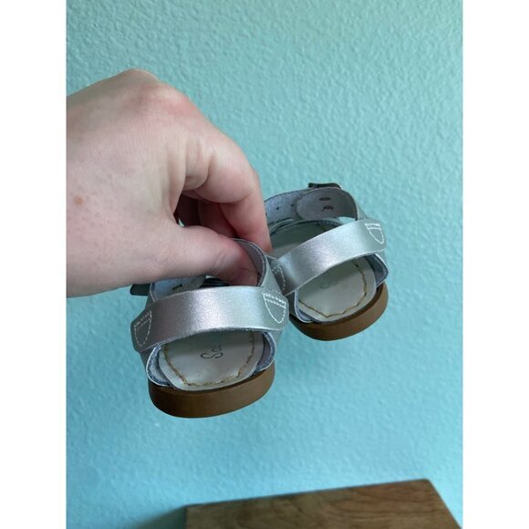 Salt Water Sandals Girls Child Children Silver Sandals Size 3‎ - Picture 8 of 8